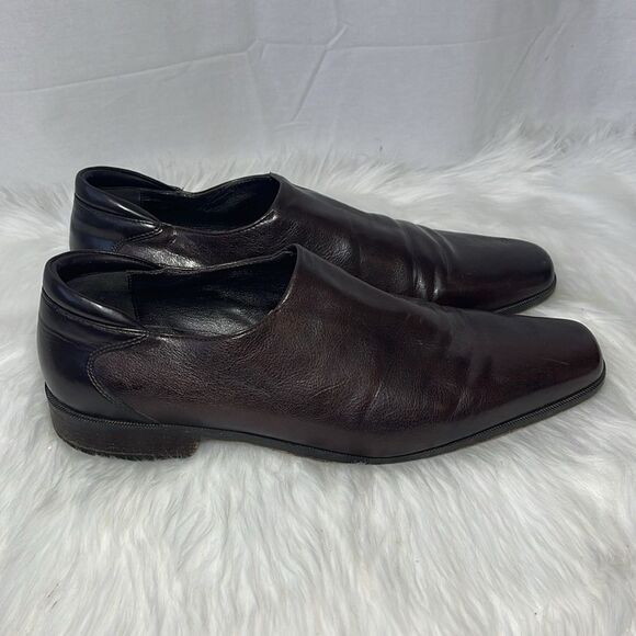 Donald J. Pliner Rex Brown Leather Slip On Dress Shoes Sz‎ 12 main image 4